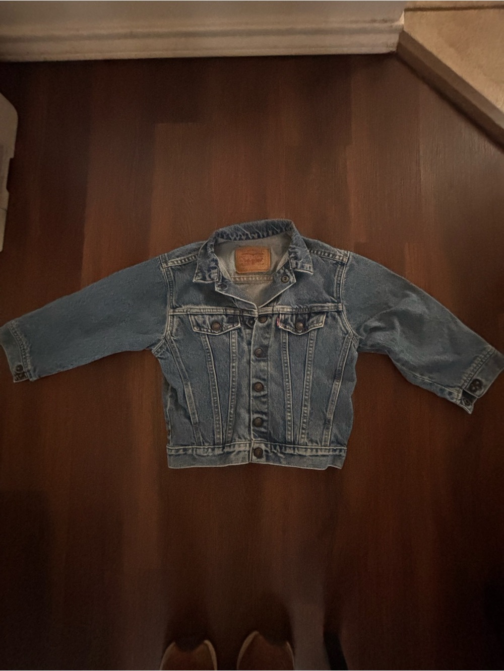 Vintage 90s Levi's Kids Light Blue Denim Jacket with Button Front
